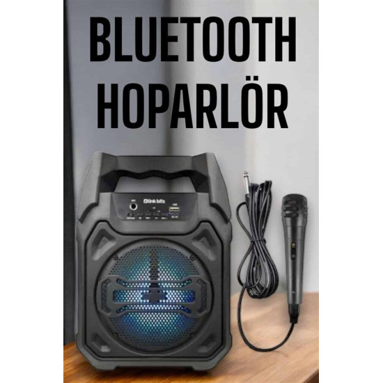 Karaoke Mikrofonlu Fm Radyolu Bluetooth Hoparlör Yüksek Ses Kaliteli