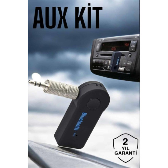 Tüm Cihazlara Uyumlu Bluetooth Aux Araç Kiti Siyah