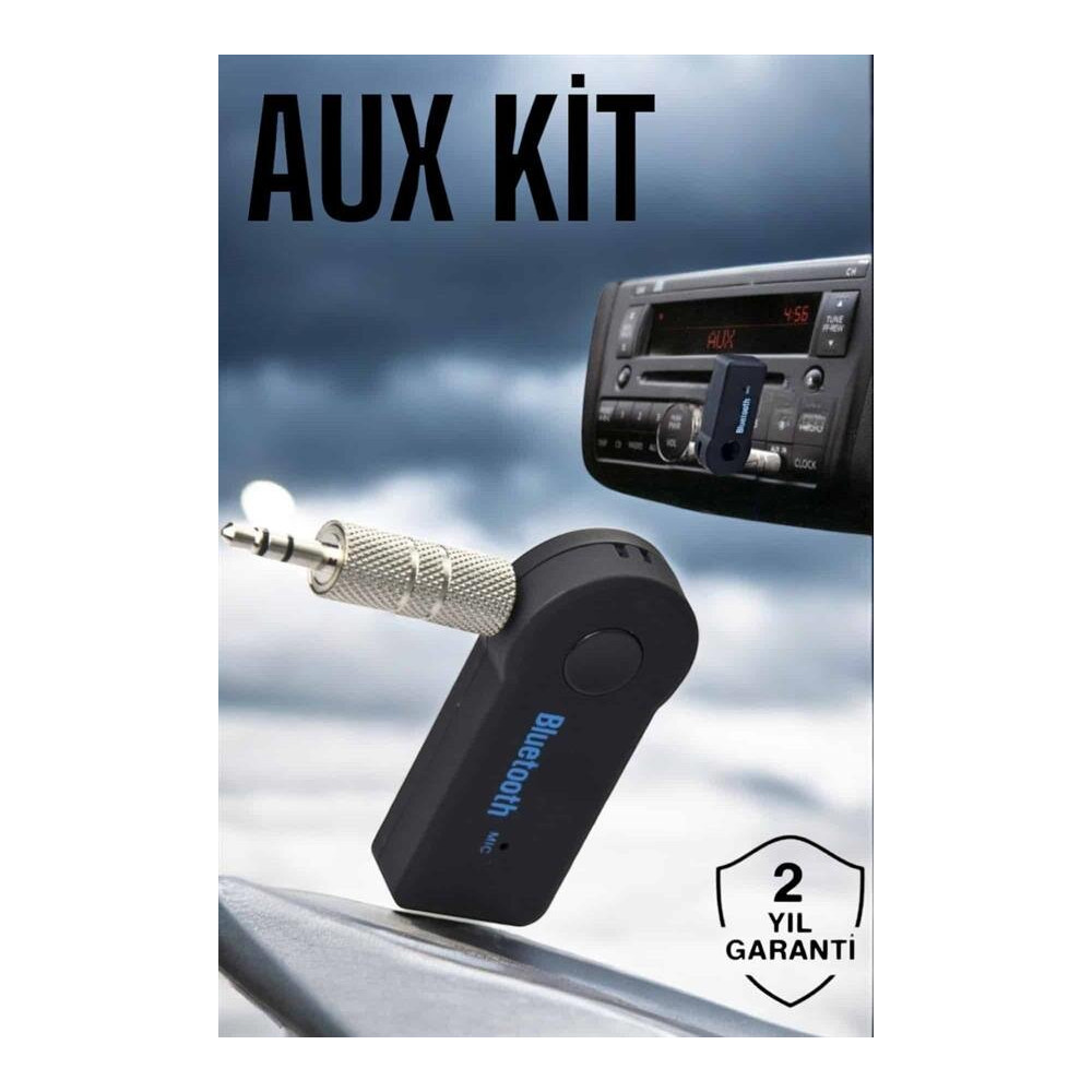 Tüm Cihazlara Uyumlu Bluetooth Aux Araç Kiti Siyah