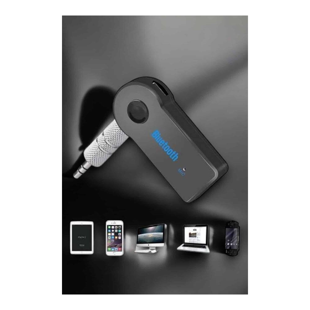Kablosuz Bluetooth Aux Araç Kiti Siyah Hafıza Kartlı