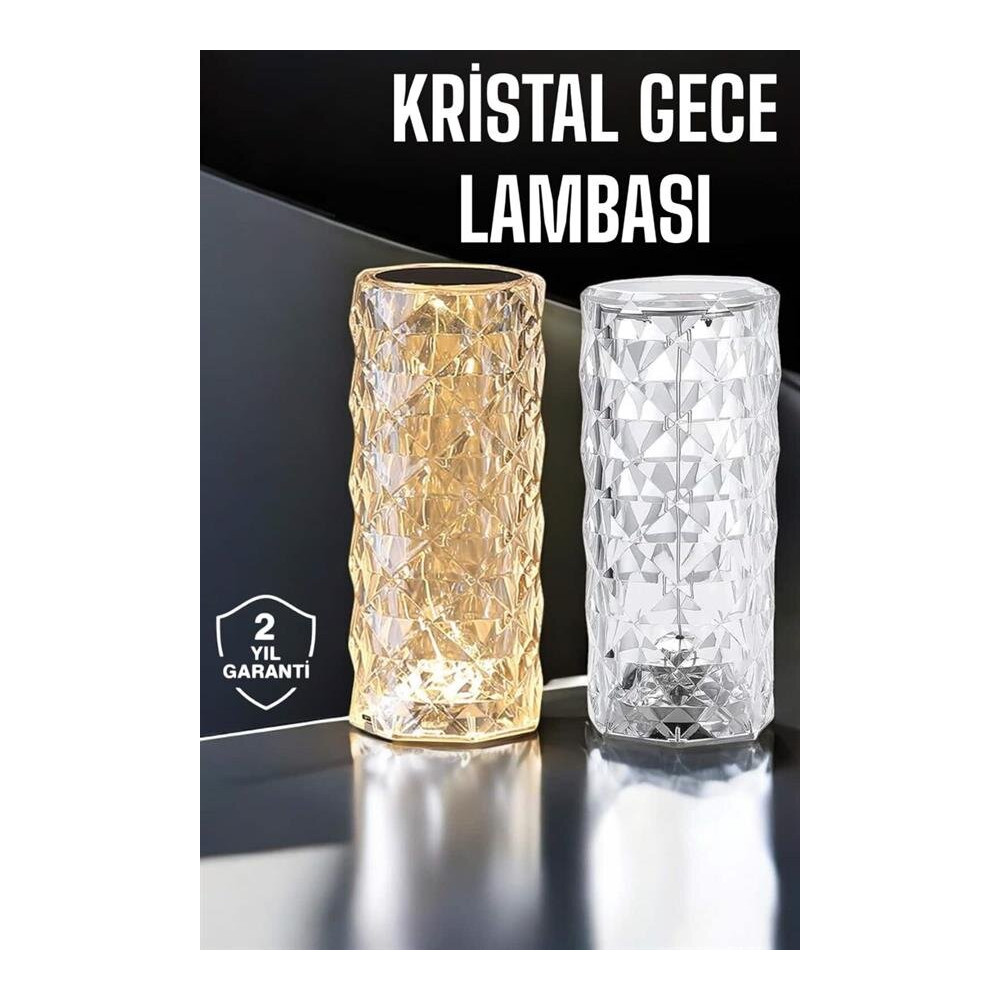 Gece Lambası Kristal Lamba Dokunmatik Şarjlı Hediyelik