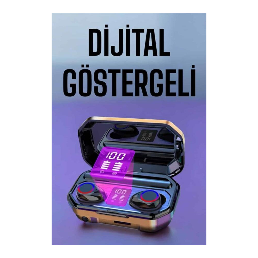 Kablosuz Bluetooth Kulaklık Dijital Göstergeli Uzun Pil Ömrü