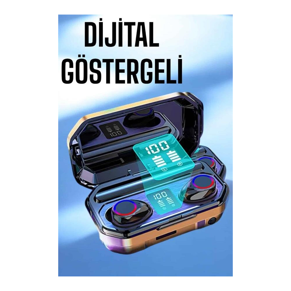 Dijital Göstergeli Bluetooth Bağlantılı Kulaklık Dokunmatik Kontrol