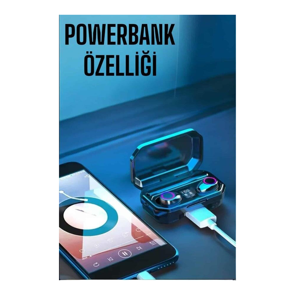 Dijital Göstergeli Bluetooth Bağlantılı Kulaklık Dokunmatik Kontrol