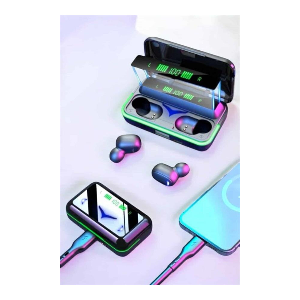 Powerbank Özellikli Kablosuz Bluetooth Kulaklık RGB Işıklı
