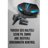 Bluetooth Oyuncu Kulaklığı Led Işıklı Kablosuz ANC Özelliği