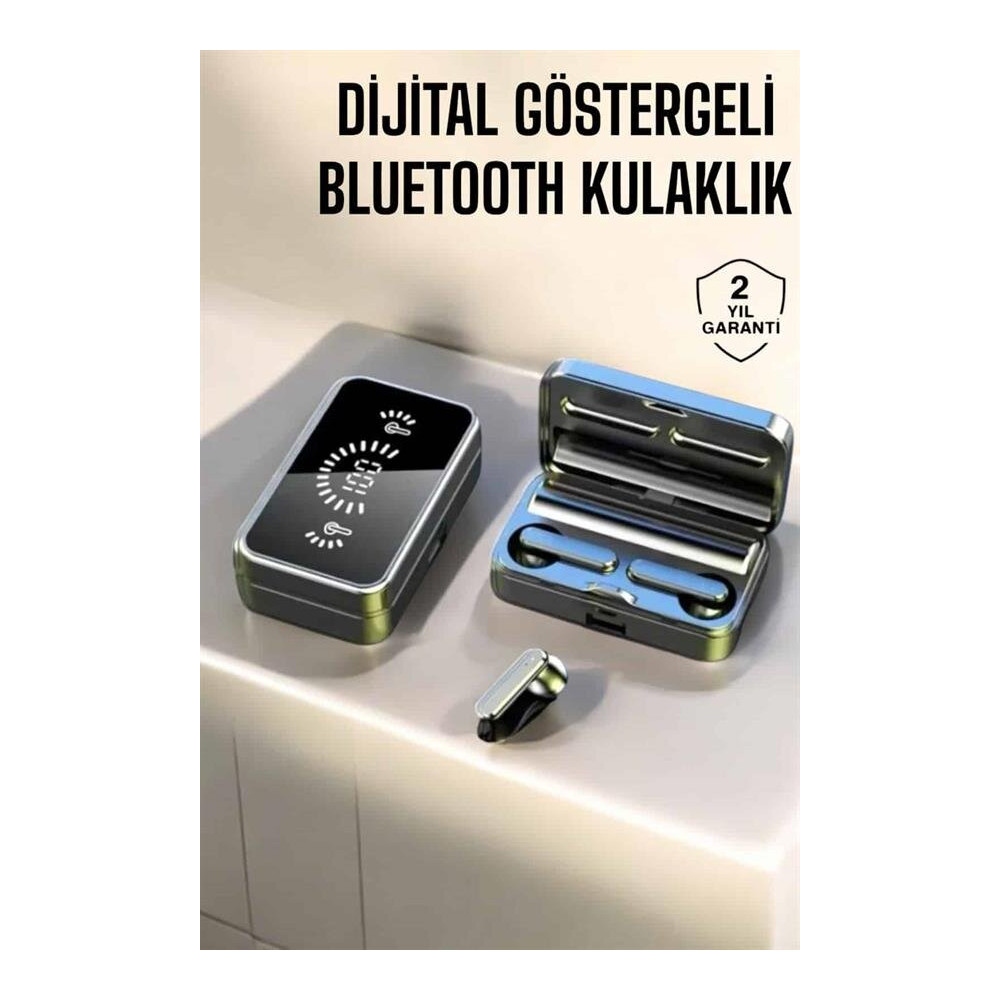 Aynalı Bluetooth Kulaklık Telefon Standlı Dijital Göstergeli