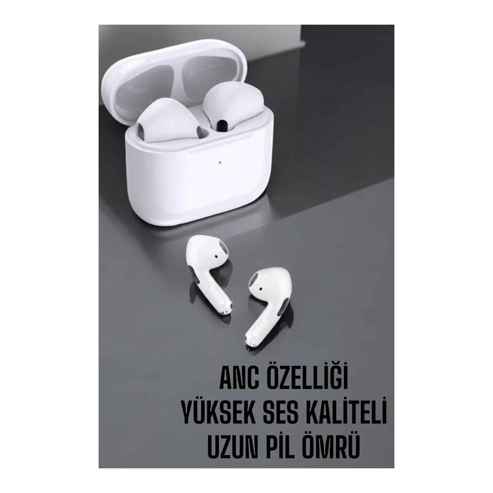 Beyaz Yeni Nesil Pro Bluetooth Kulaklık Yüksek Ses Kaliteli ANC Özelli