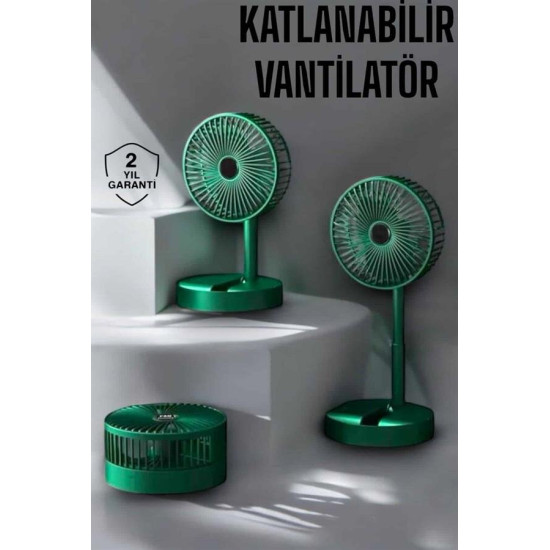 Katlanabilir Şarjlı Mini Fan 3 Kademeli Hız Ayarlı Taşınabilir