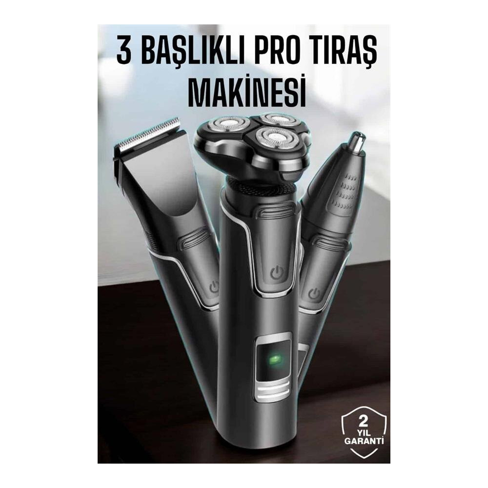 Yüksek Performanslı 3 Başlıklı Profesyonel Tıraş Makinesi