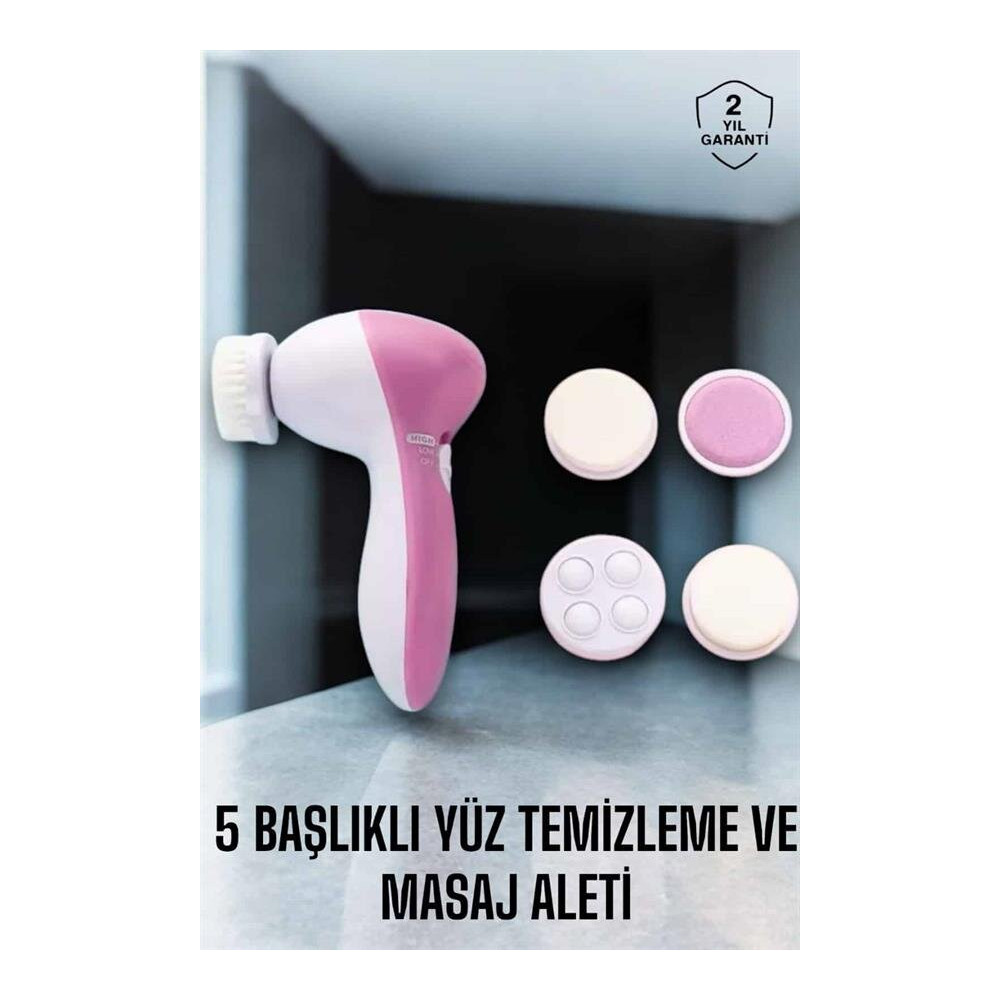 Taşınabilir Yüz Temizleme Cihazı Masaj Peeling Temizlik 5 Başlıklı