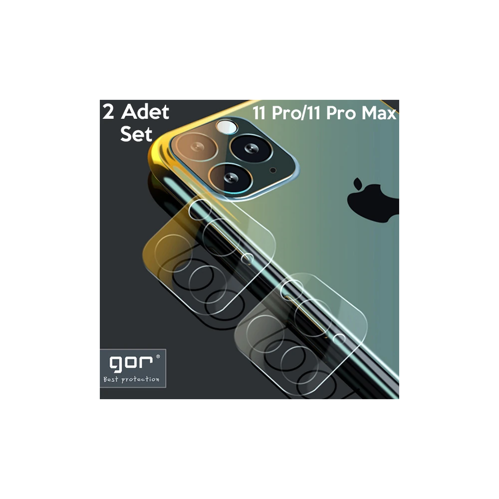 GOR İPhone 11 Pro/ 11 Pro Max Tempered Kamera Koruma Cam 2adet Set