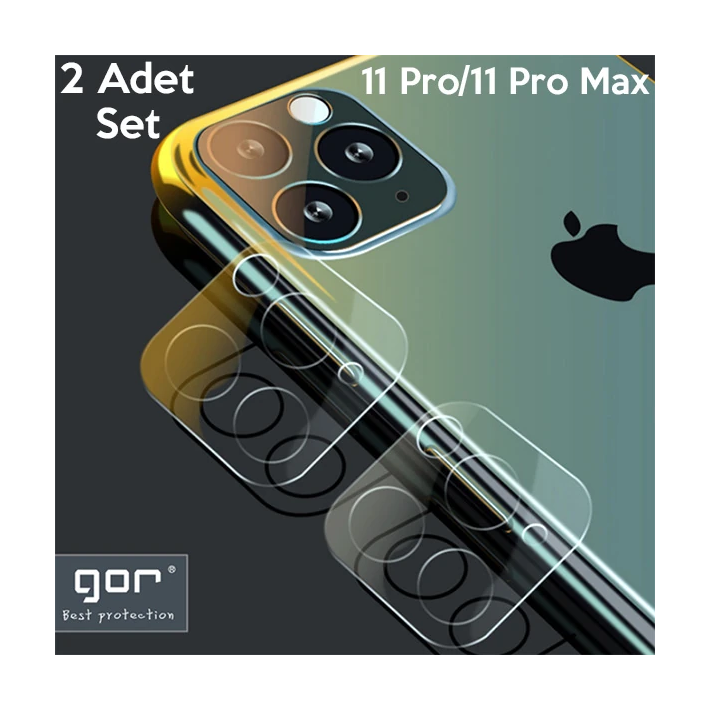 GOR İPhone 11 Pro/ 11 Pro Max Tempered Kamera Koruma Cam 2adet Set