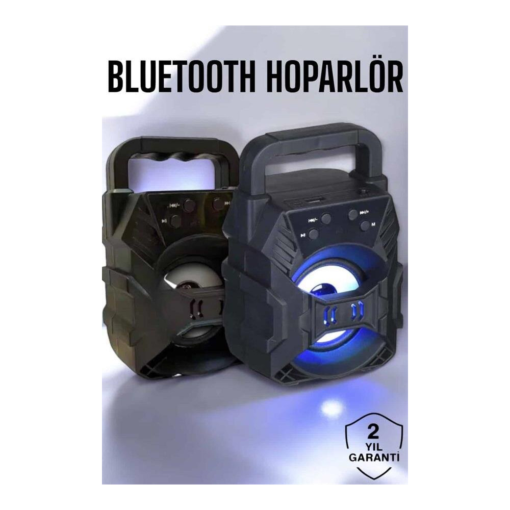 Taşınabilir Bluetooth Hoparlör Led Işıklı Uzun Pil Ömrü