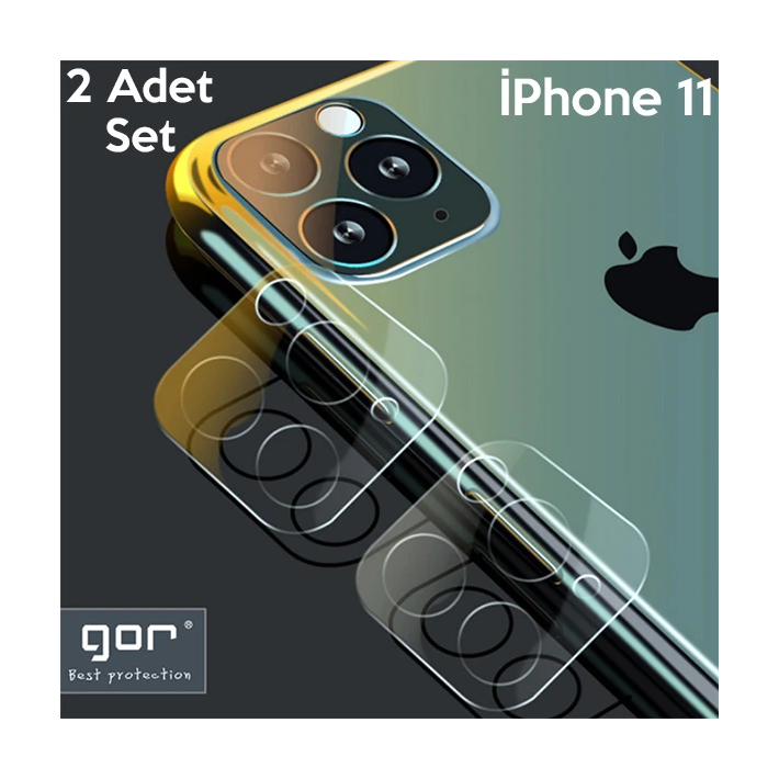 GOR İPhone 11 6.1 inch (2019) Tempered Kamera Koruma Cam 2adet Set