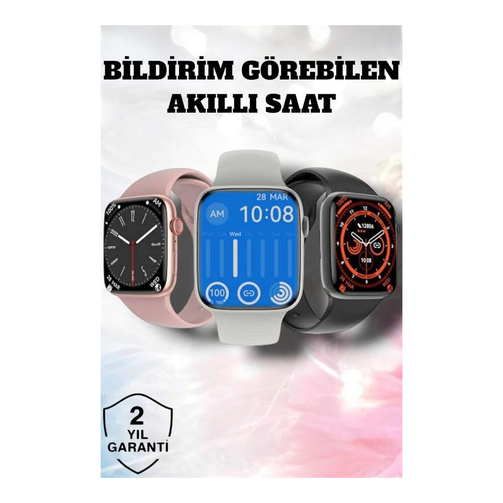Akıllı Saat Adım Sayar Kalp Atışı İzleme Dokunmatik Bluetooth Bağlantı