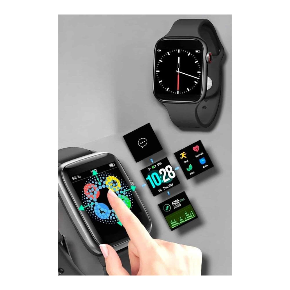 Akıllı Saat Adım Sayar Kalp Atışı İzleme Dokunmatik Bluetooth Bağlantı