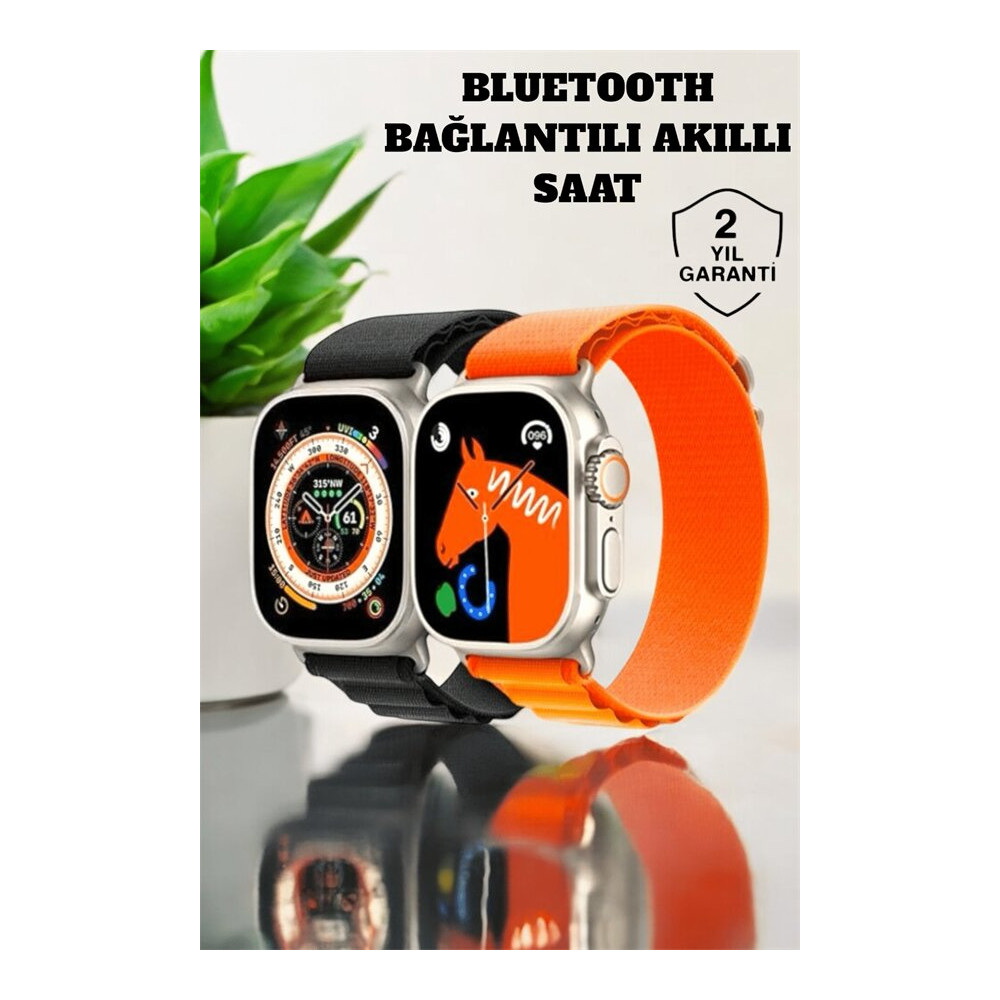 Bluetooth Bağlantılı 49MM Dokunmatik Akıllı Saat Sağlık ve Spor Takip 
