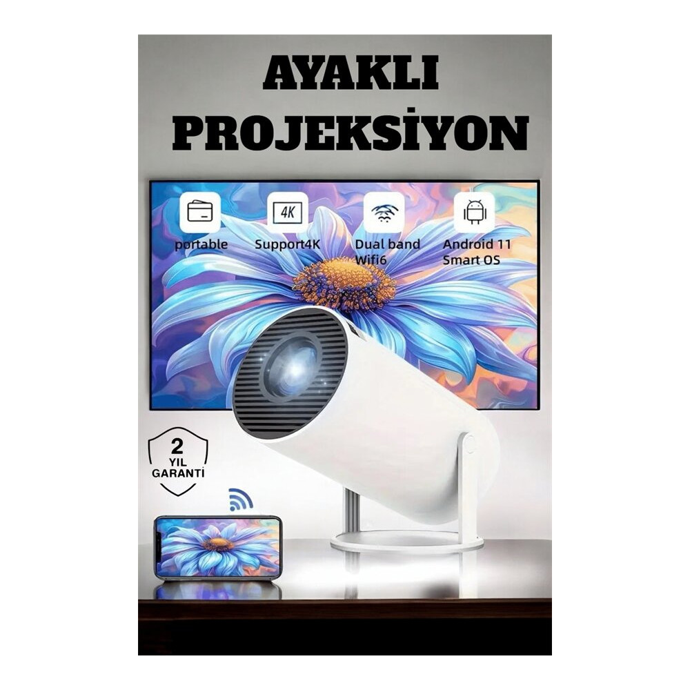 130 İnç Geniş Ekran ve 4K Destekli Full HD Projeksiyon Cihazı