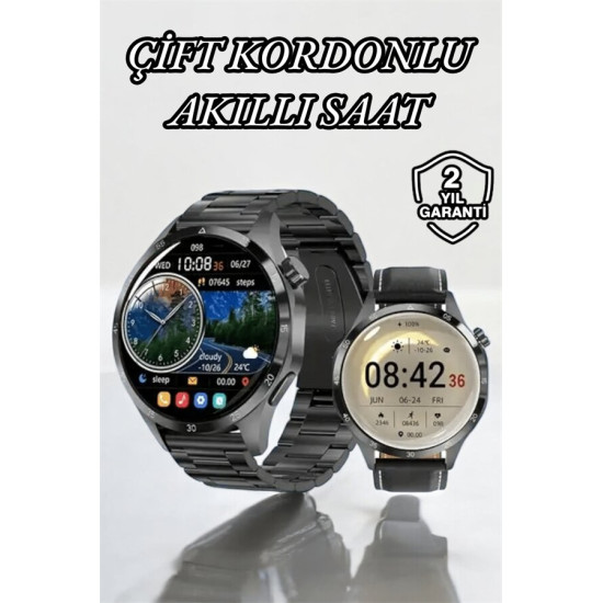 Çift Kordonlu Yüksek Çözünürlüklü Akıllı Saat Uyku İzleyici & Spor Mod