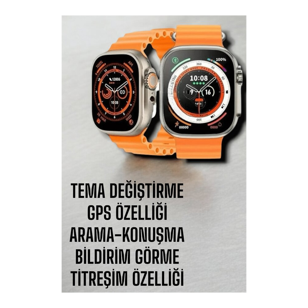 Suya ve Toza Dayanıklı 45 MM Akıllı Saat Bildirim ve Cevapsız Çağrı Gö