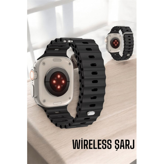 45 MM Gri Kasa Ultra Akıllı Saat Sesli Görüşme Sağlık Takibi Suya Daya