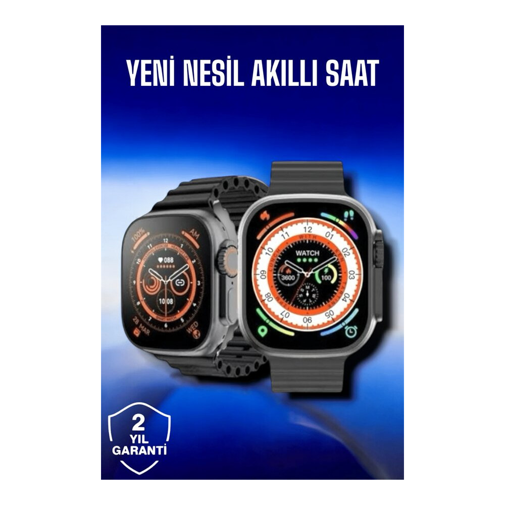45 MM Gri Kasa Ultra Akıllı Saat Sesli Görüşme Sağlık Takibi Suya Daya