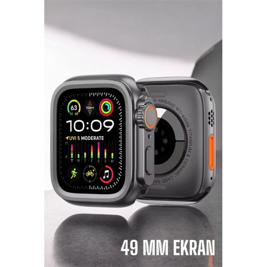 45 MM Gri Kasa Ultra Akıllı Saat Sesli Görüşme Sağlık Takibi Suya Daya