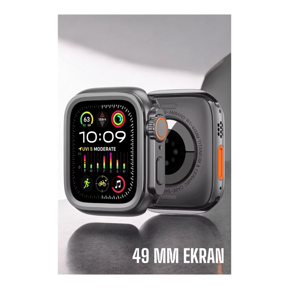 45 MM Gri Kasa Ultra Akıllı Saat Sesli Görüşme Sağlık Takibi Suya Daya