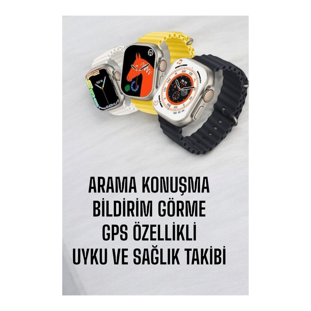 45 MM Gri Kasa Ultra Akıllı Saat Sesli Görüşme Sağlık Takibi Suya Daya