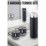 Paslanmaz Çelik 3’lü Termos Seti Vakumlu ve 8 Saat Isı Koruma