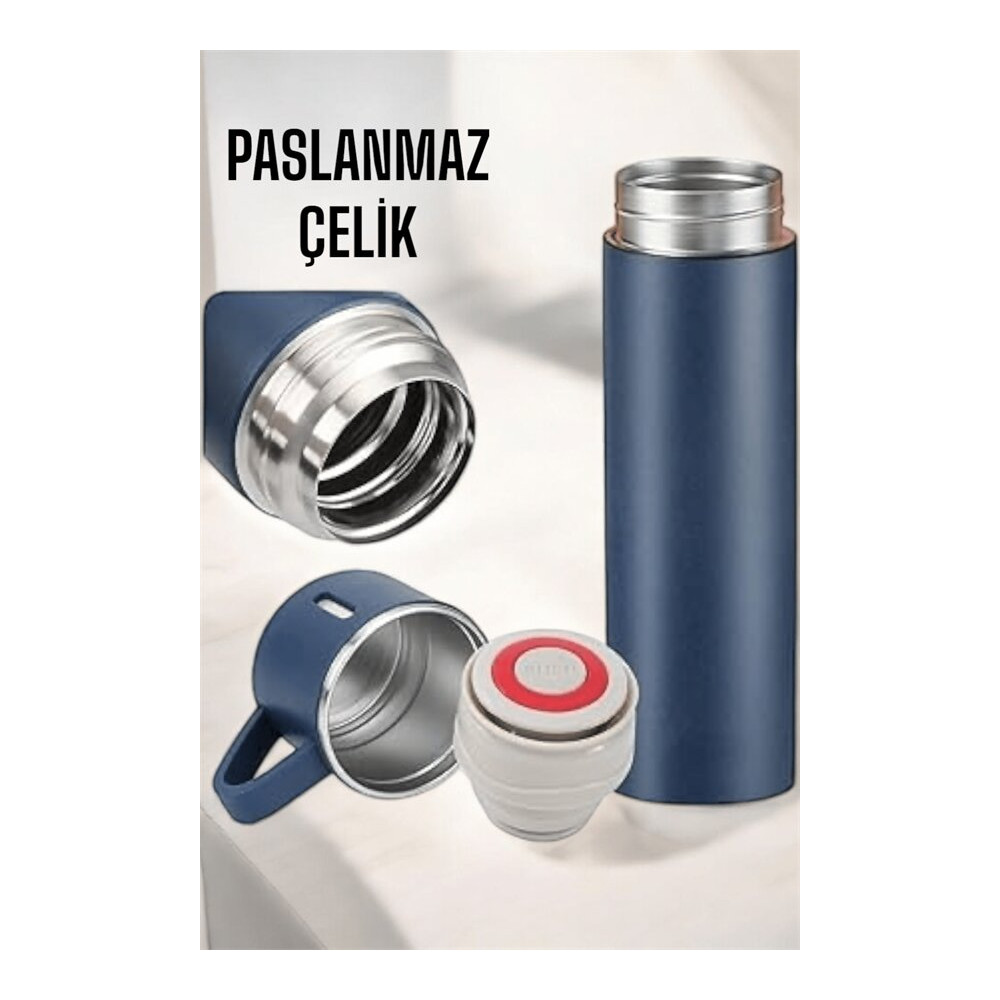Paslanmaz Çelik 3’lü Termos Seti Vakumlu ve 8 Saat Isı Koruma