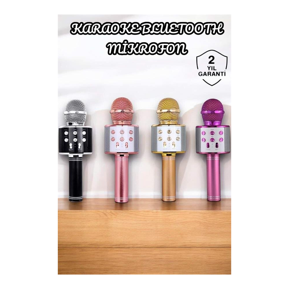 Şarjlı ve Uzun Pil Ömürlü Karaoke Mikrofon USB Bellek Destekli Profesy