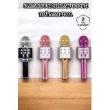 Şarjlı ve Uzun Pil Ömürlü Karaoke Mikrofon USB Bellek Destekli Profesy