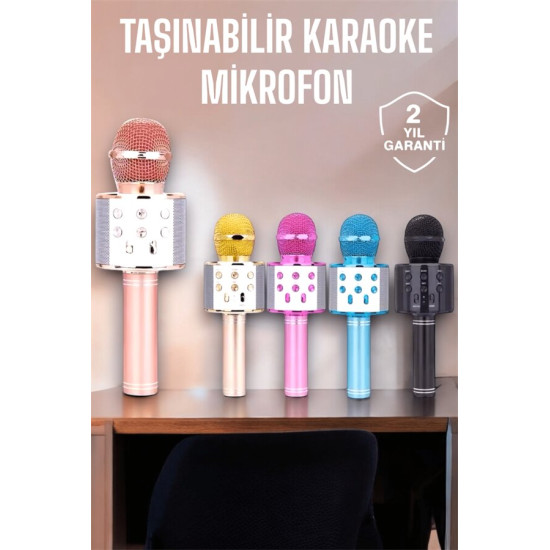Taşınabilir Bluetooth Karaoke Mikrofon: Hafıza Kart Girişli Etkileyici