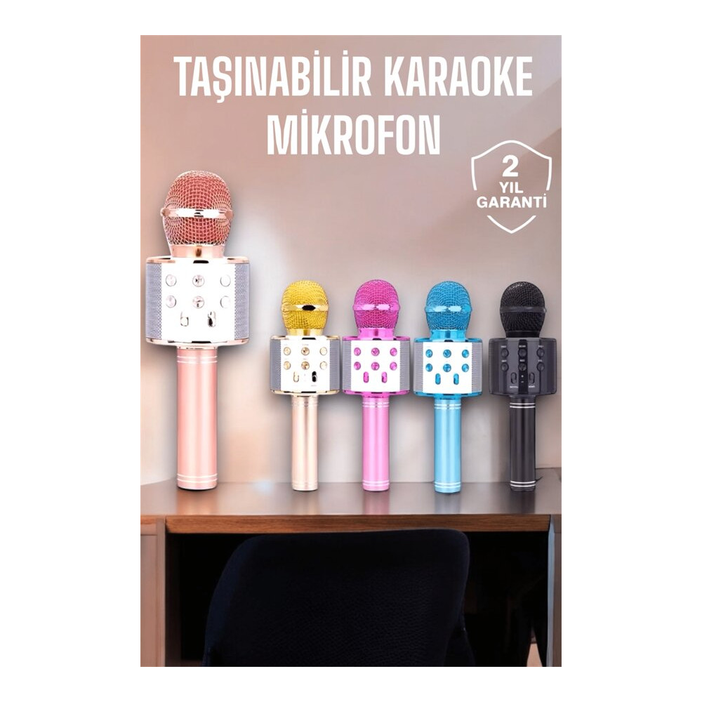 Taşınabilir Bluetooth Karaoke Mikrofon: Hafıza Kart Girişli Etkileyici