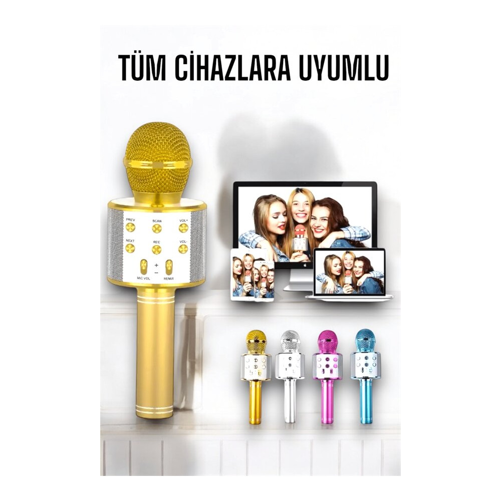 Taşınabilir Bluetooth Karaoke Mikrofon: Hafıza Kart Girişli Etkileyici