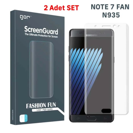 Gor Galaxy Note 7 Fan 3D Kavisli Darbe Emici Full Ekran Koruyucu 2 Ade