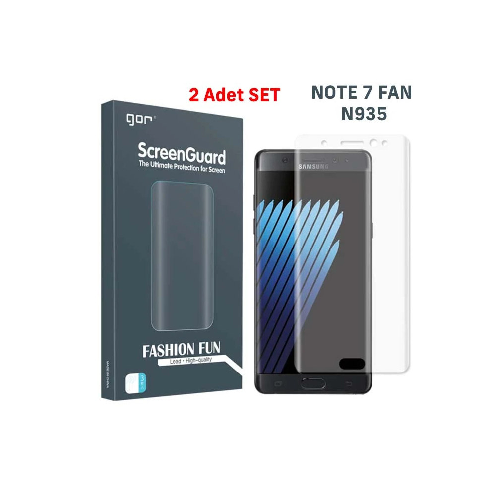 Gor Galaxy Note 7 Fan 3D Kavisli Darbe Emici Full Ekran Koruyucu 2 Ade