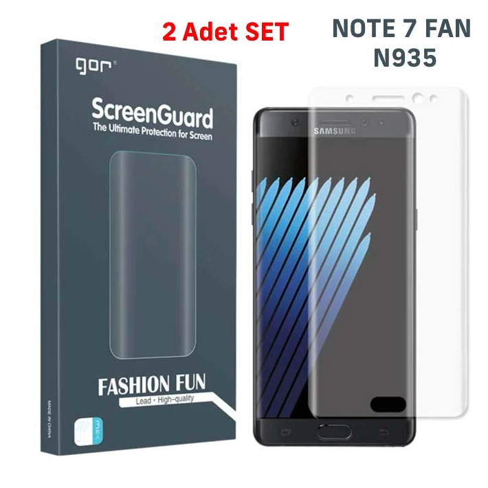 Gor Galaxy Note 7 Fan 3D Kavisli Darbe Emici Full Ekran Koruyucu 2 Ade