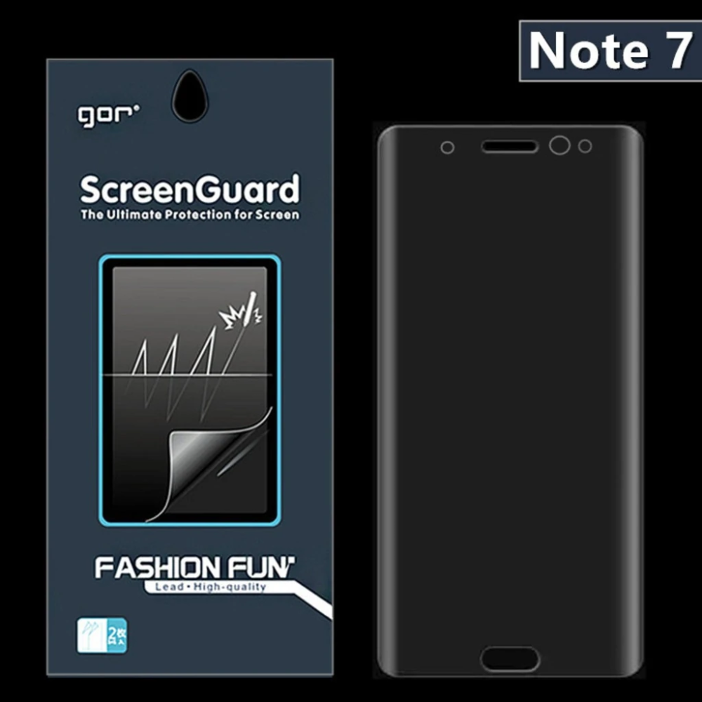 Gor Galaxy Note 7 Fan 3D Kavisli Darbe Emici Full Ekran Koruyucu 2 Ade