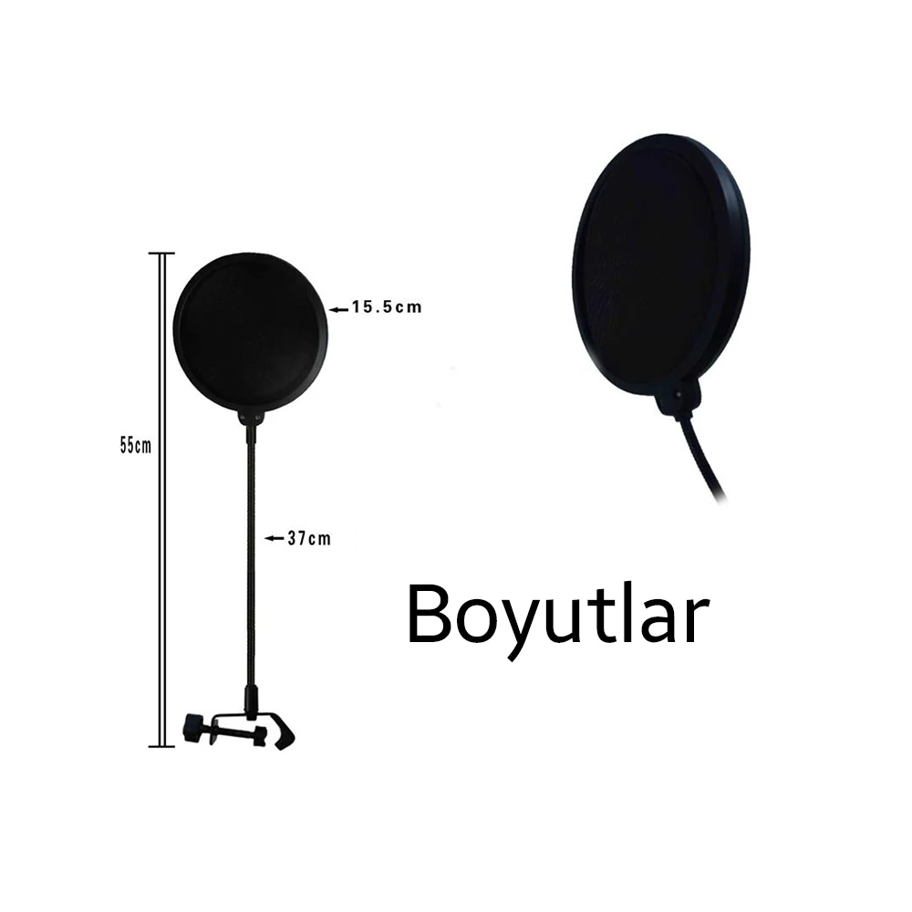 Ally Çift Katman Stüdyo İçin Mikrofon Pop Filtre Youtuber