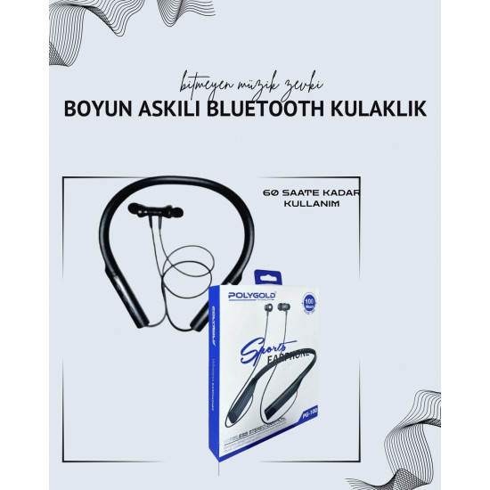 Polygold PG-100 Boyun Askılı Kablosuz Kulaklık – 200 Saat Bekleme Süre