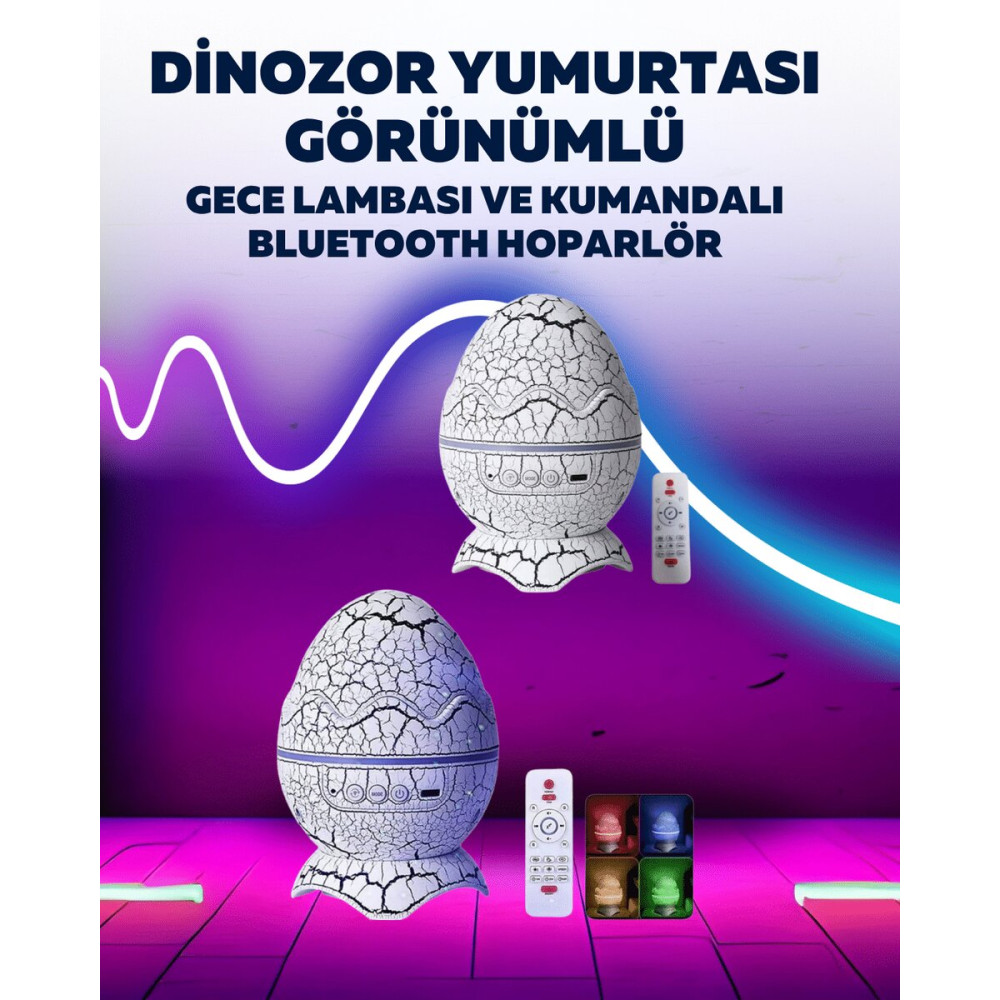 Yumurta Görünümlü Masa ve Gece Lambası Renk Değiştirebilen Projektör