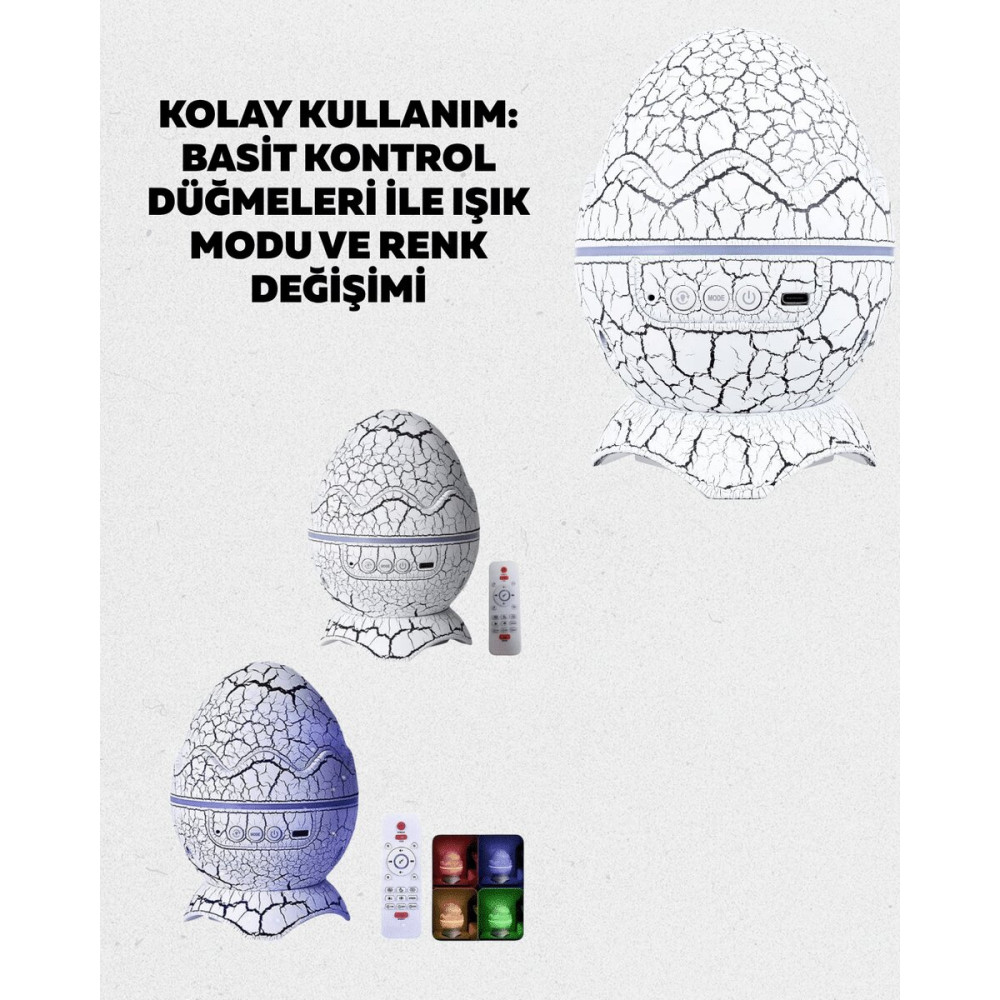 Uzaktan Kumandalı USB Girişli Döner Projektör Lamba