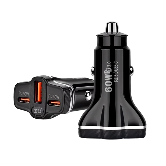 ALLY PD62 2xType-C + USB 78W Araç Çakmaklık Hızlı Şarj Aleti Araç Şarj