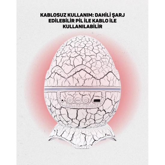 Dinozor Yumurtası Tasarımlı Projektörlü Gece Lambası
