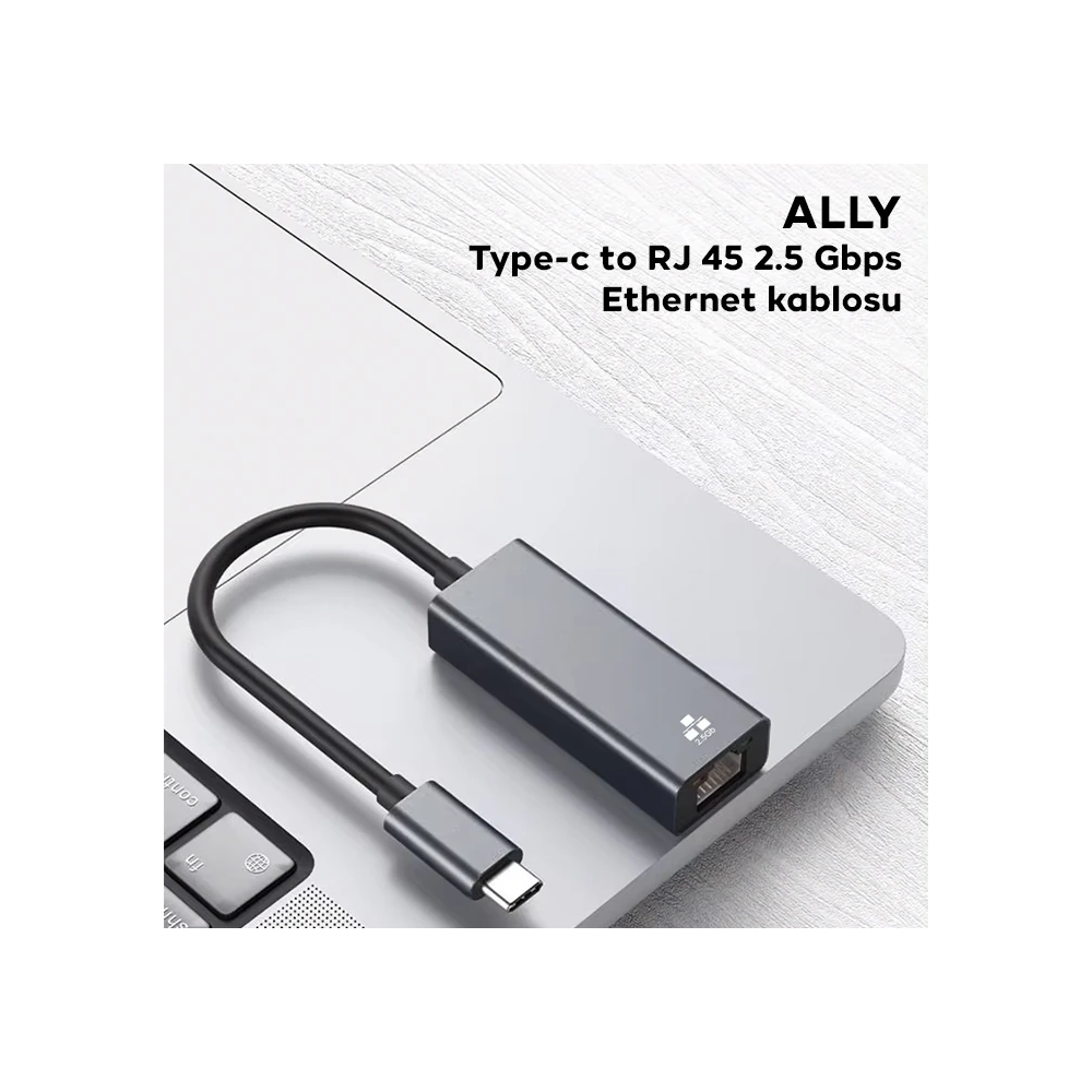ALLY Type-c to RJ 45 2.5 Gbps Ethernet kablosu