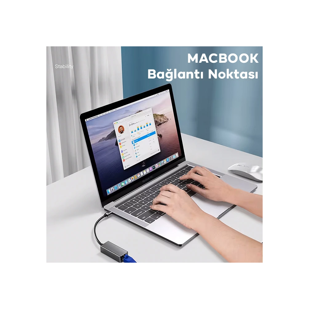 ALLY Type-c to RJ 45 2.5 Gbps Ethernet kablosu