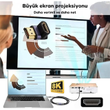 ALLY HDMI To HDMI 8K 2.1UHD 90 Derece Mıknatıs Başlıklı Çevirici Otg A